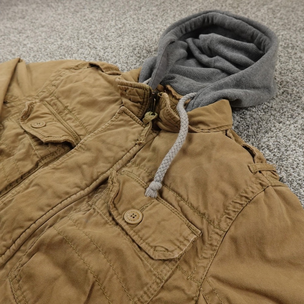 American Eagle Jacket Mens S Brown Thermal Hool Field Utility Canvas Chore Coat